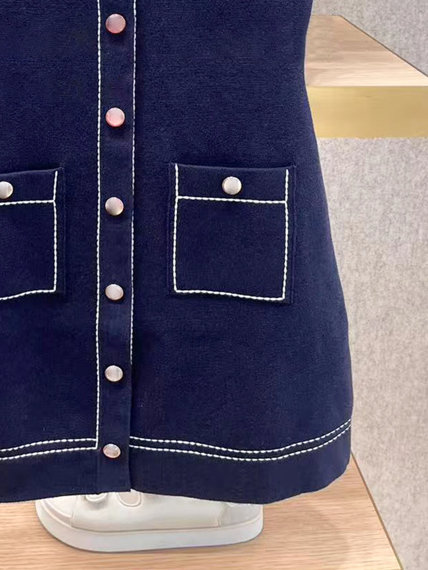 Mホームナンユー高級婦人ニットノースリーブベストワンピースウエストシェイプスモールフレグランススタイル秋コレクション