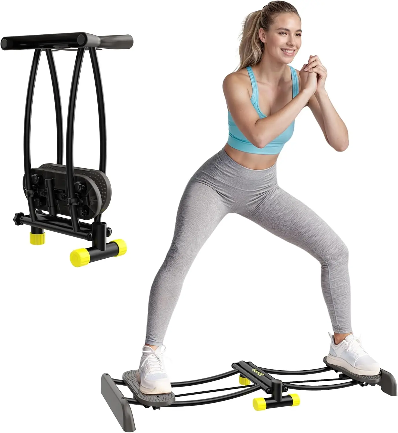 Entrenador de esquí, máquina de esquí, equipo para entrenamiento muscular de piernas y suelo pélvico, equipo de fitness aeróbico para ejercicio de cuerpo completo en casa