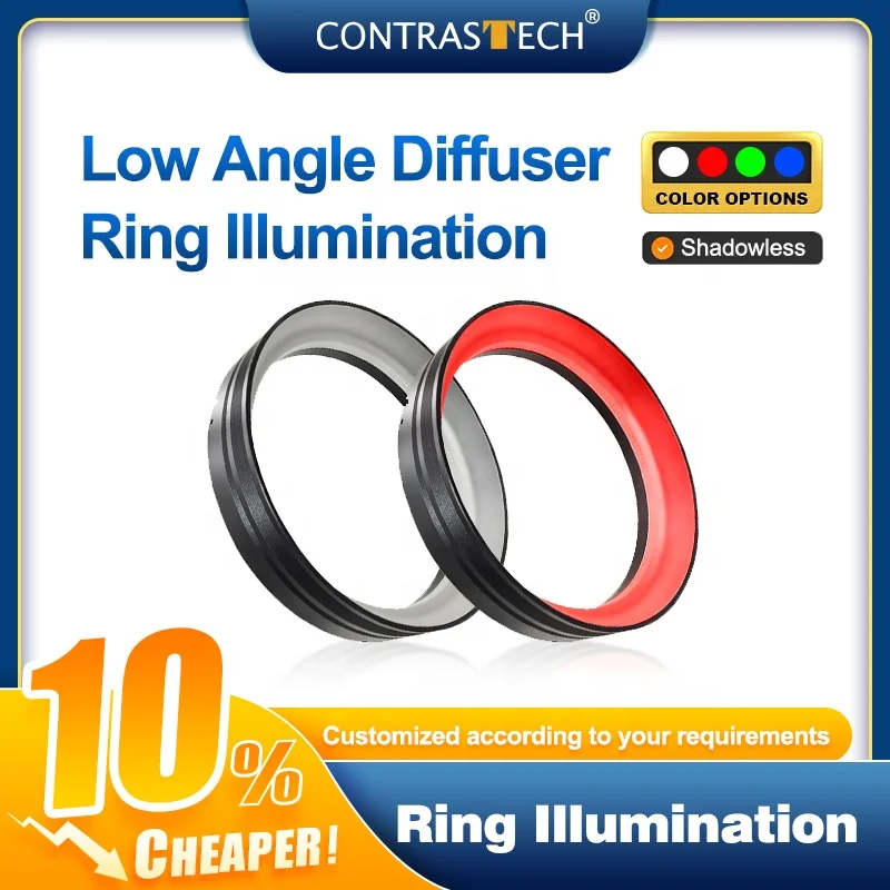 6000-7500K in White Outer Diam 250mm Machine Vision Low Angle Diffuser Ring Light for Plastic Surface Character Recognition