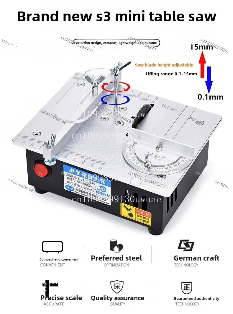 S3 desktop micro serra de mesa/mini liga de alumínio de 2 polegadas diy pequena máquina de corte de mesa
