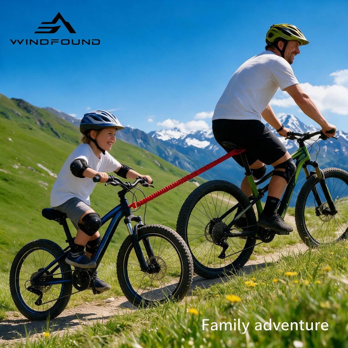 Retractable Bike Tow Strap, Elastic Bicycle Pull Rope for Kids, Portable MTB Traction System for Family Riding, Cycling Gear