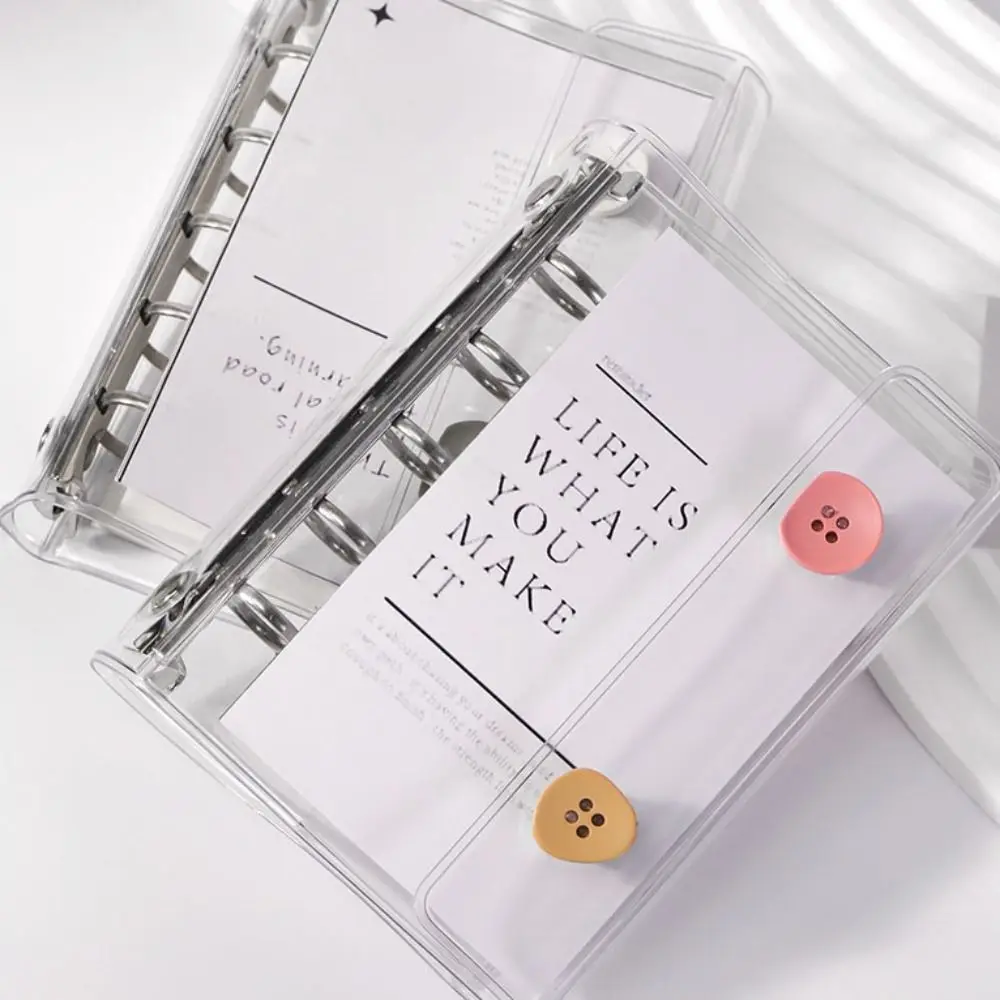 Fashion Transparent M5 binder 5-hole double-buckle Loose leaf notebook Multiple Colors PVC Mini binder Gift