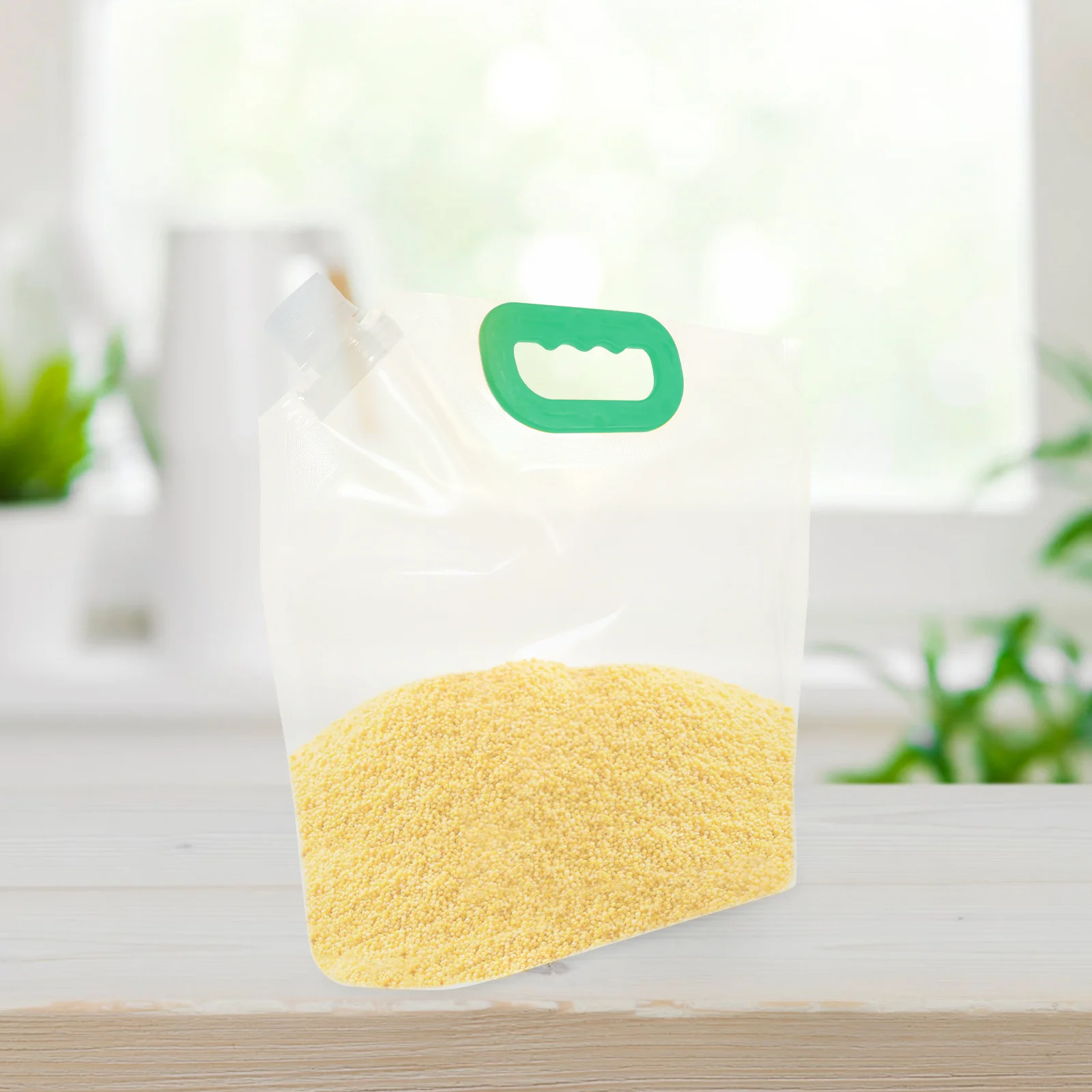 

10Pcs Grain Storage Bags Transparent Hollow Handle Resealable Food Pouch Dried Nuts Storage Snack Packaging Grain Bag
