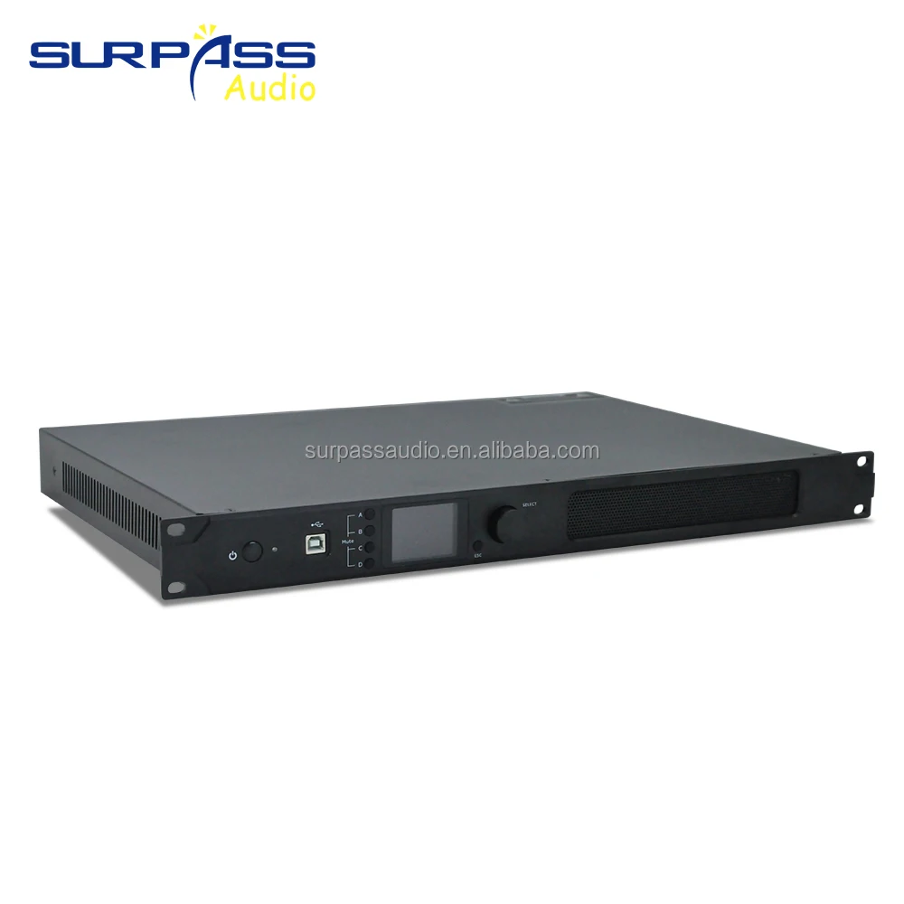 4 Channel 300W 1U Digital Amplifier Integrated Audio Processor Stage Sound Device