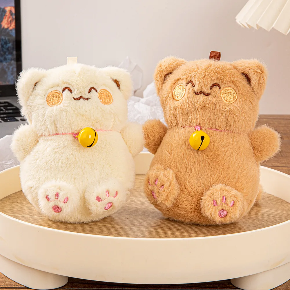 

1 шт., брелок Lucky Cat, 10 см, милая мультяшная плюшевая игрушка, колокольчик, кошка, женская сумка, подвесное украшение, плюшевая кукла, брелок, подарок для девочек