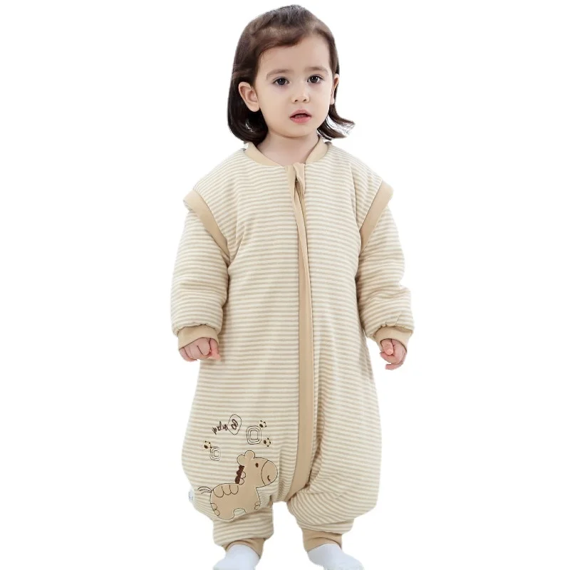 Children Romper Jumpsuit Legs Baby Sleep Sac Infant Clothing Thick Slaapzak Cotton Warm Autumn Winter Quilt Sleeping Bag Newborn