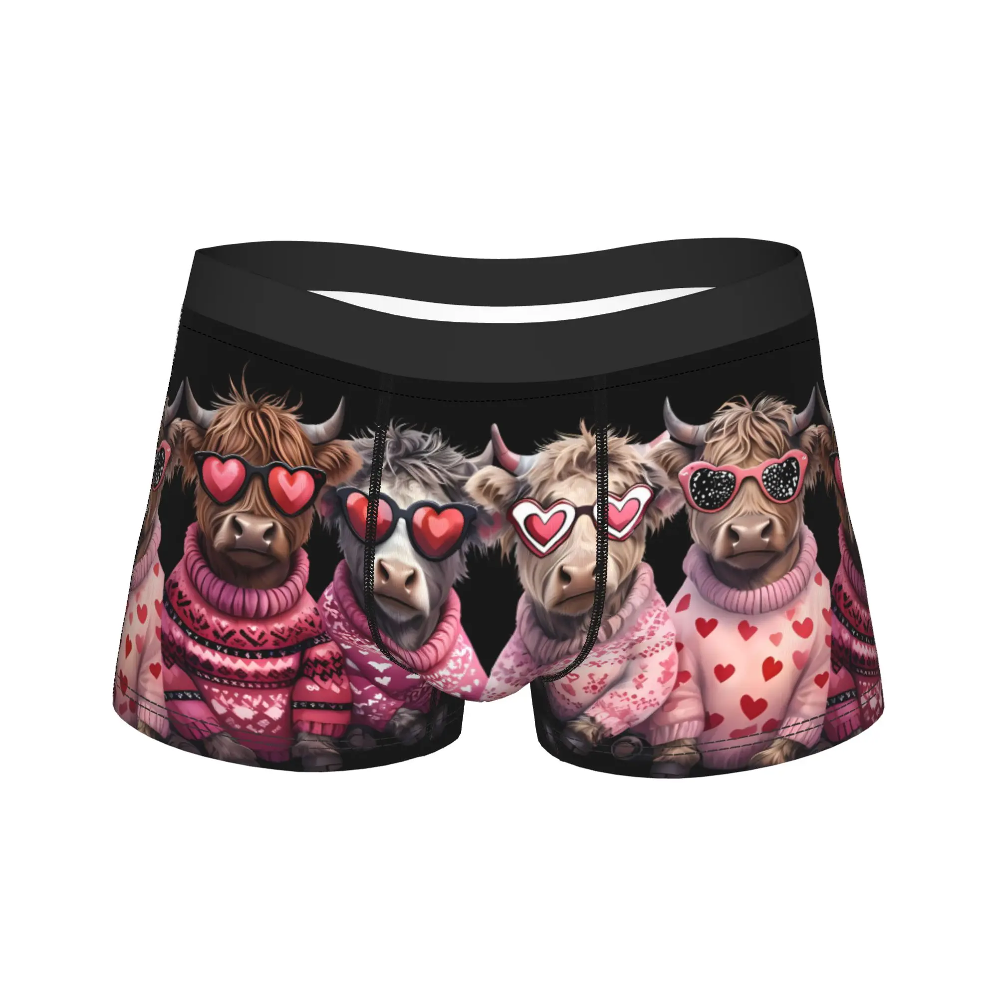 

Мужские дышащие трусы-боксеры Highland Cow, эластичное нижнее белье со стильным принтом, удобная повседневная одежда для ежедневного ношения