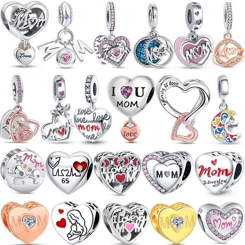 

Hot 925 Sterling Silver Mom Letters Series Dangle Charms Beads Fit Original Pandora Bracelet Fashion Jewelry Fine Gift For Women