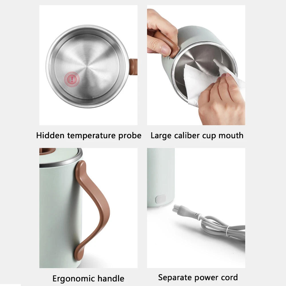 350ml สุขภาพไฟฟ้าหม้อกาต้มน้ําหม้อต้มนมเครื่องทําความร้อนชาถ้วยสตูว์หม้อหุงช้าสํานักงานอุ่นโจ๊กต้มเครื่อง