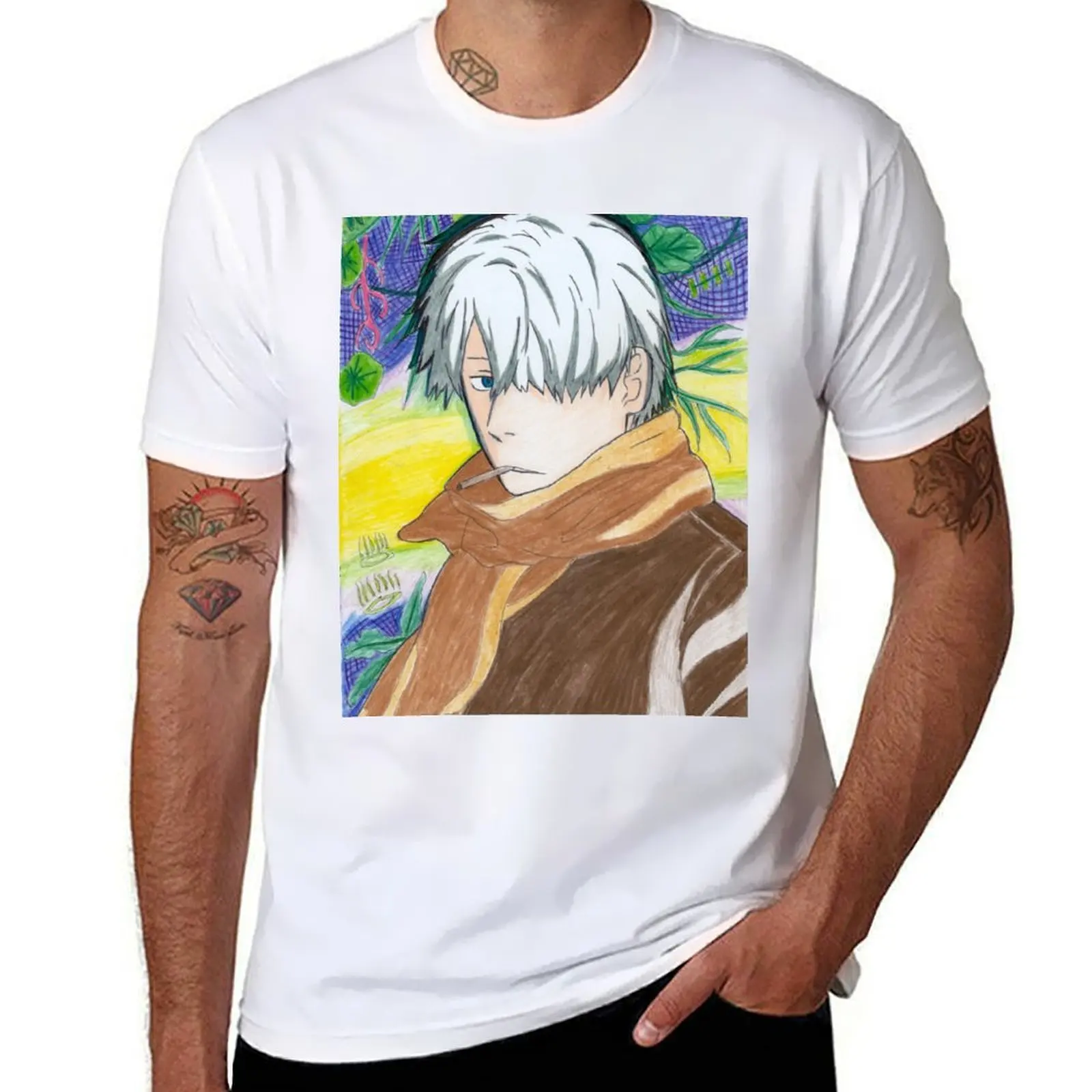 

mushishi ginko T-Shirt man t shirts for men funny t shirts cotton T-Shirt