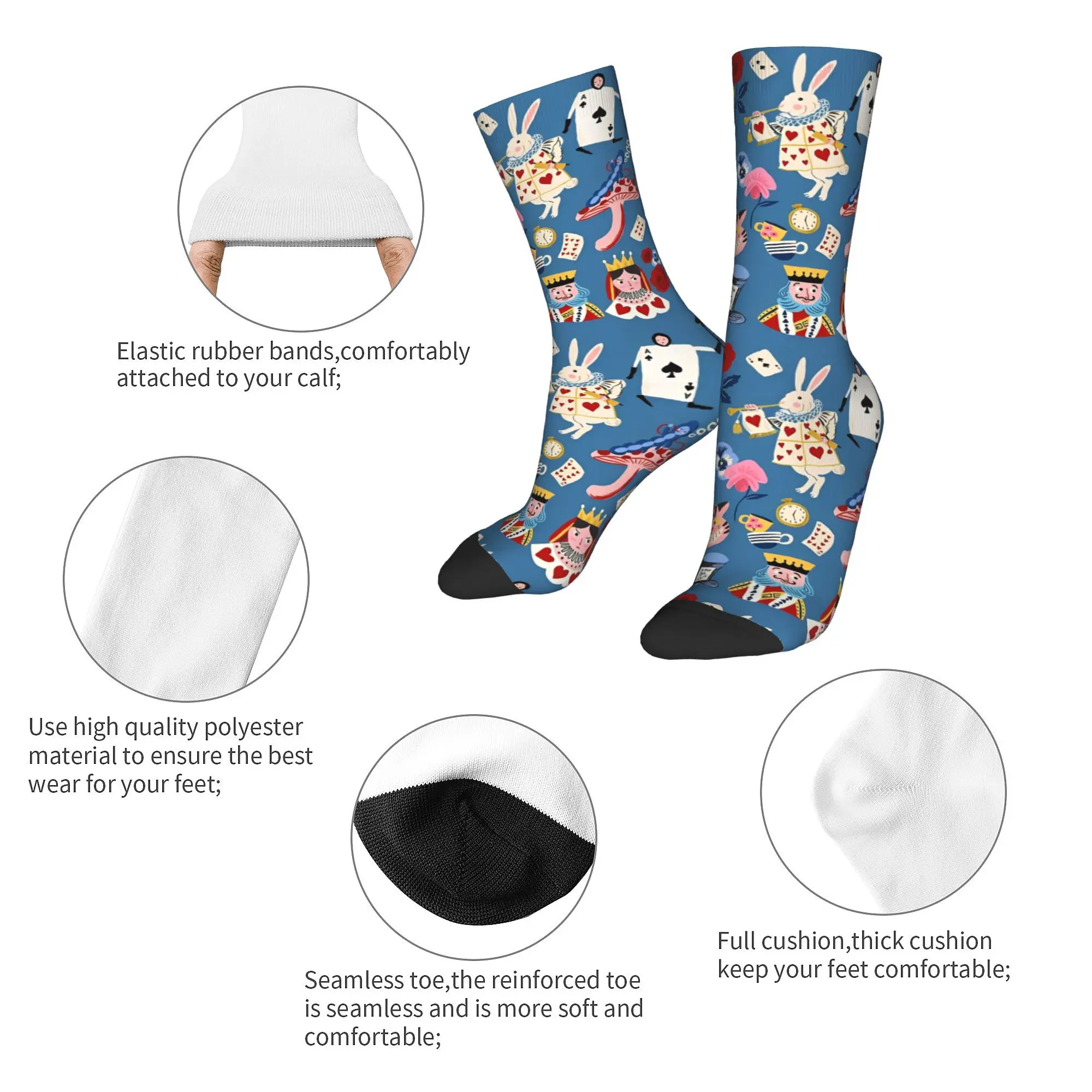 Alice in Wonderland Cartoon Winter Warm Hip-hop UnisexSocks Characters Collection Non-slip Crew Socks