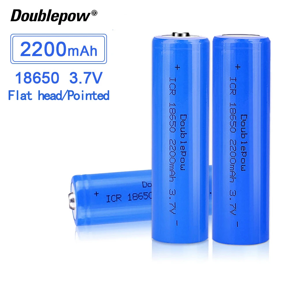 18650 Battery 3.7V 2200mah ICR Rechargeable Lithium Battery Li-lon Li-po Battery For Headlamp Mini Fan Laser Pointer Flashlight