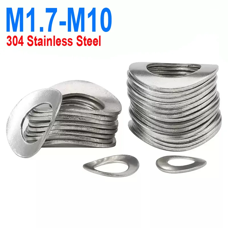 M1.7 M2 M2.5 M3 M4 M5 M6 M8 M10 304 الفولاذ المقاوم للصدأ منحني غسالات موجة الربيع غسالة #1