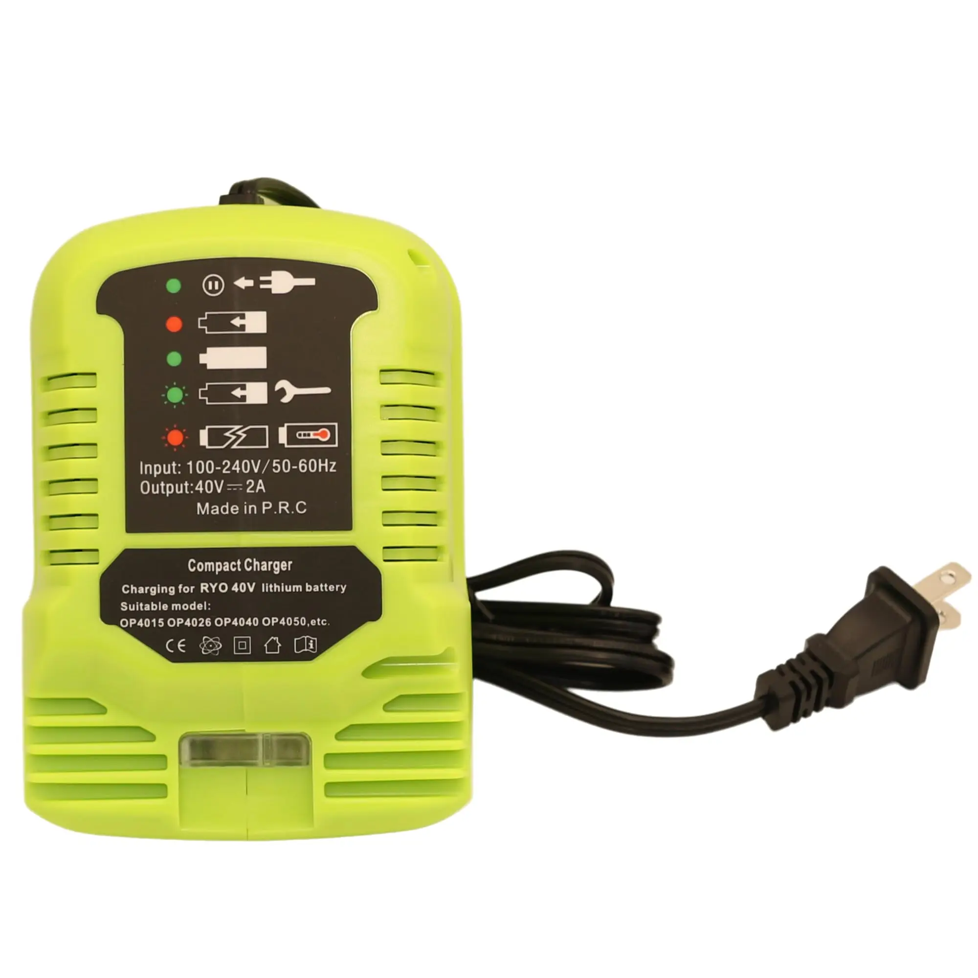 VICTPOWER 40V Mini Charger for Ryobi 40V Lithium Battery OP4040 OP4050 OP4060 OP4026 Compact Charger for Cordless Ryobi Tools