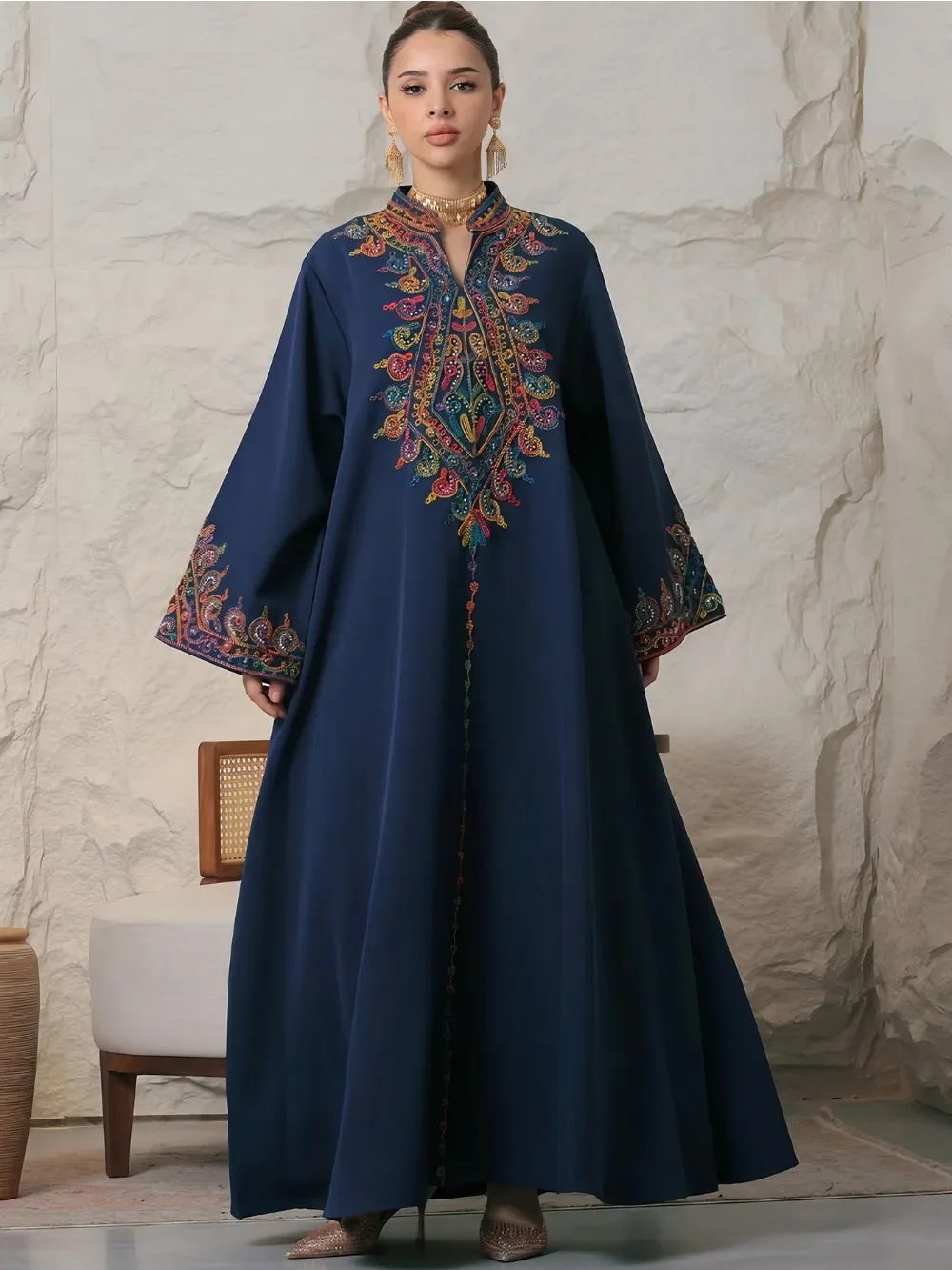 Abayas Ramadan Eid Muslim Women Dress Dubai Embroidery Turkish Dresses Islam Vestidos Arab Long Robe Morocco Kaftan Jalabiya