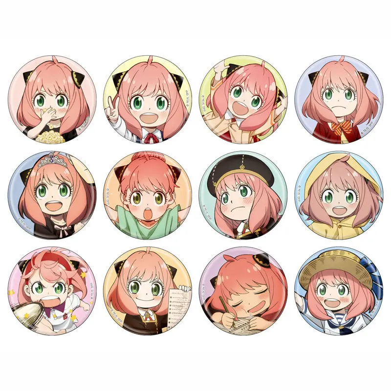 

Anya Forger Anime Badges 2D Peripherals Tinplate Pin Badge Anime Lapel Pins for Backpacks Cute Things Brooches Kawaii Creative