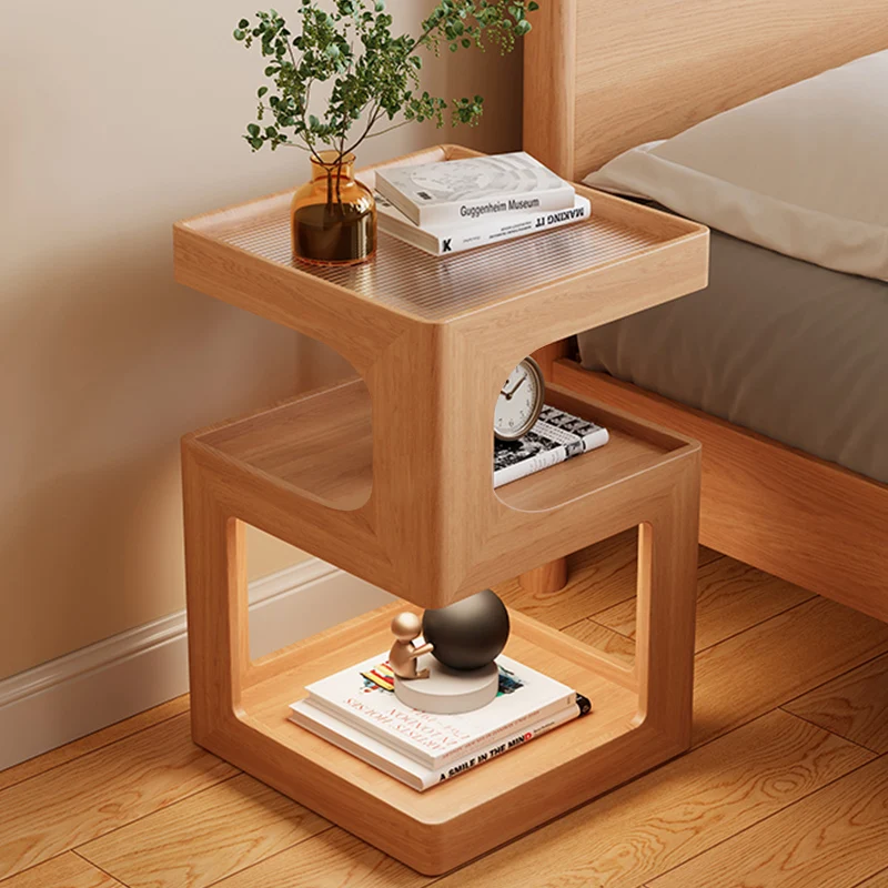 All solid wood bedside table creative 520 shape bedside table modern simple storage cabinet small bedroom storage cabinet