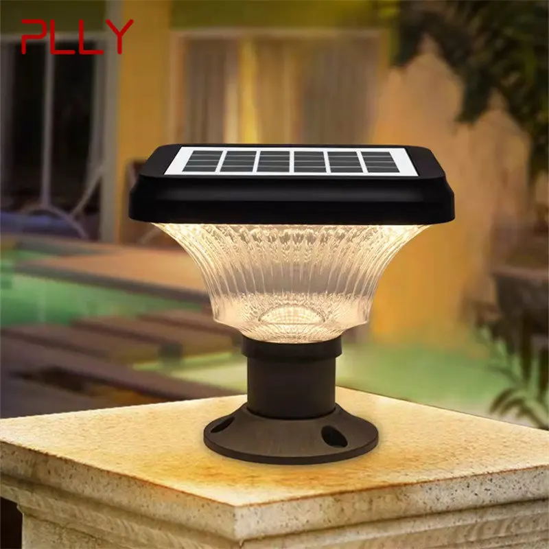 

PLLY Outdoor Solar Post Lamp Modern Creative LED Courtyard Waterproof Column Light for Garden Balcony Villa Porch Decor