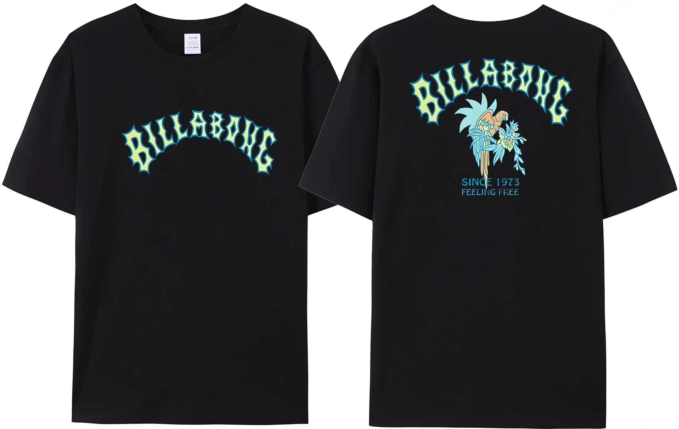 Wave nouveaux hommes femme été Billa-bong T-shirt Double face impression qualité haut décontracté t-shirts tendance haut T-shirt vêtements de couple