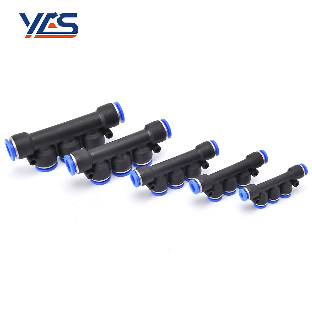 PK Multiple Pneumatic Connector Plastic Fittings Pneumatic Pipe Push In Fitting 5 Way pneumatic quick coupling PK-4 PK-6 PK-8