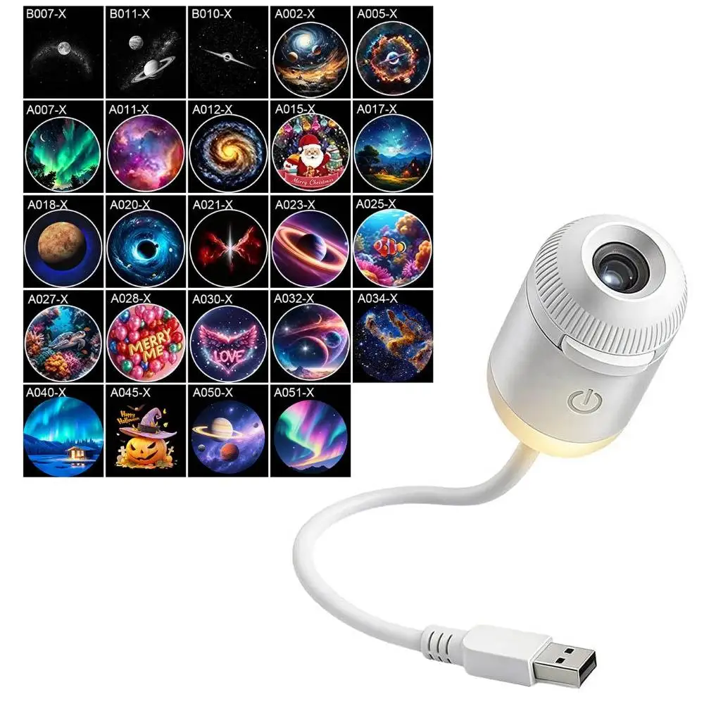 Projector Night Light 24 Films Starry Sky Ambient Light For Car Home Decoration For Adults And Kids