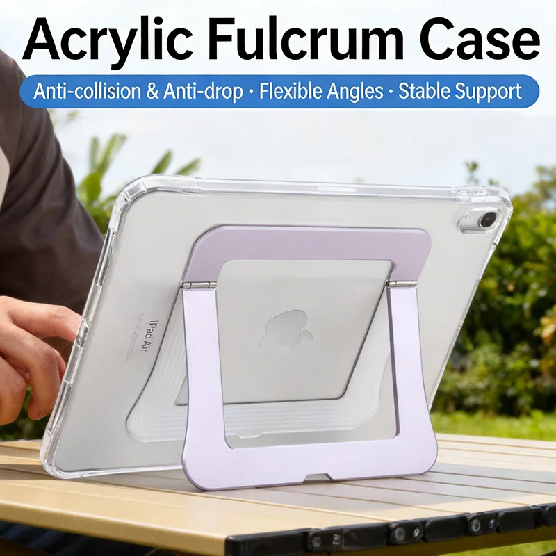 Tablet Case For iPad 10 11 12th 11in Pro11/13-inch Air 4 5 Mini6/7 Acrylic Shockproof Stand Case, Multi-Angle, Pencil Compatible