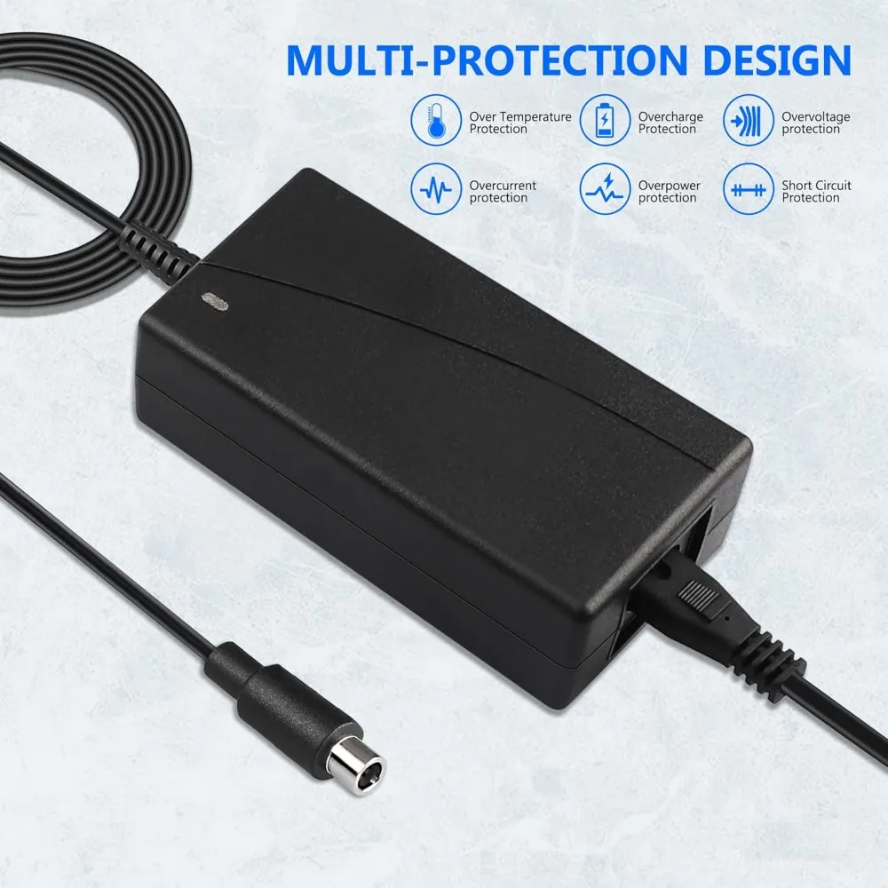 

42V Li-ion Battery Charger for Xiaomi M365, Lime-S, Skip, Spin, Ninebot ES2 ES4 E22 E25 - 36V Compatible,Overheat Protection,