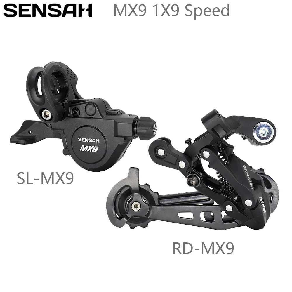 SENSAH MX9 1X9 Speed Bicycle Derailleurs Kits Right Shifter Lever Rear Derailleur Switches Compatible SRAM