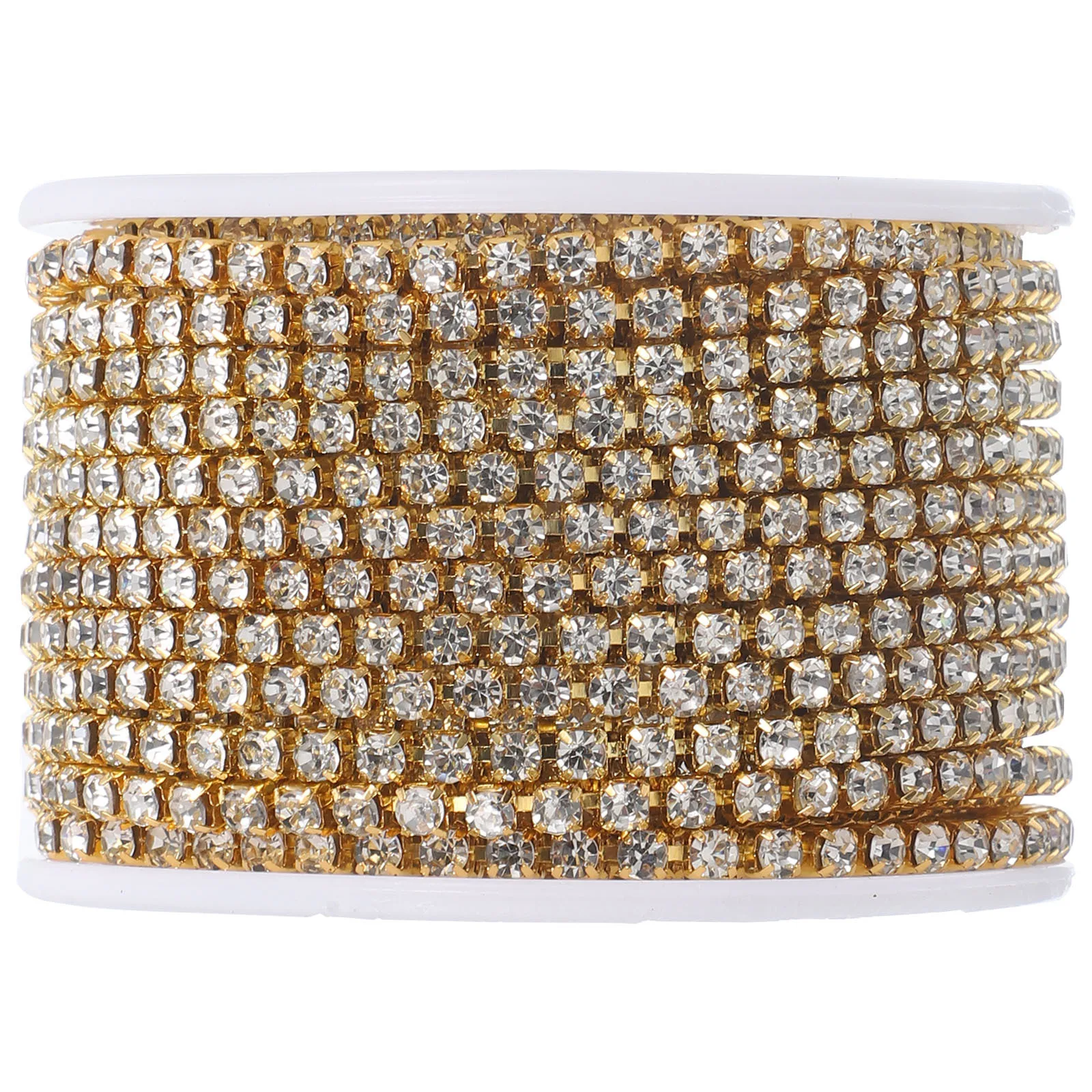 

1 Roll Shiny Rhinestone Chain For Diy Clothing Decoration Craft Sewing Accessories Wedding Party Decorative Alloy Chain