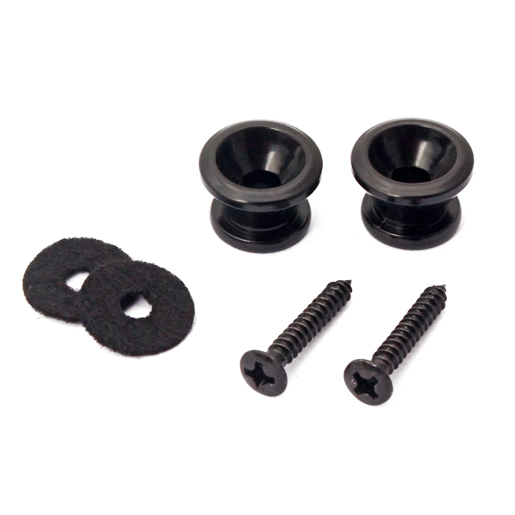 

Metal Guitar Security Strap Locks Solid Steel Electric Bass Safety Strap Buttons Professional Replacement Accessories Black