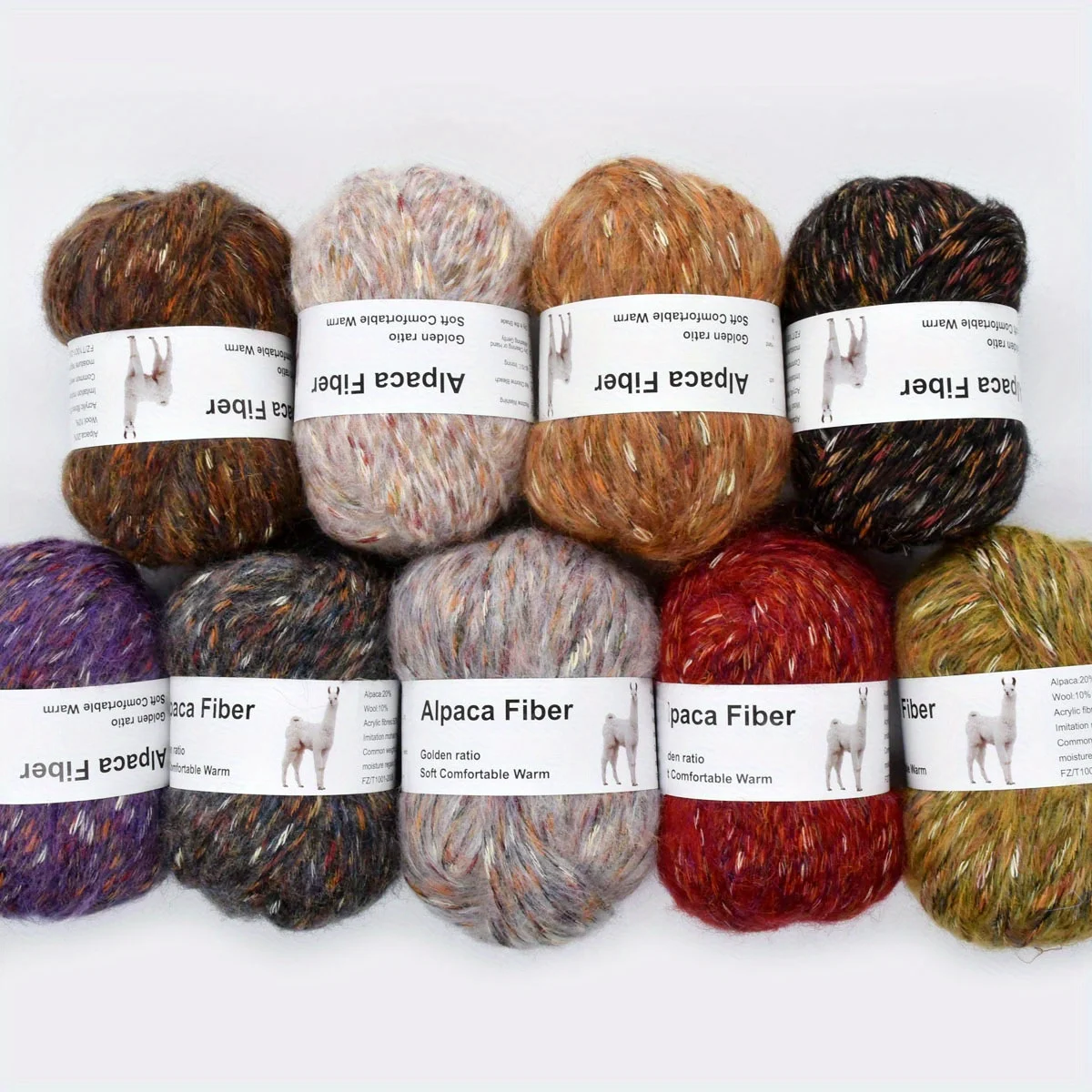 6 Stück Alpaka-Wollgarn zum Handstricken, Schal, Mantel, geflochtenes Stricken, Nähzubehör, DIY, buntes Wollgarn, Häkeln, 1,76 Unzen/Stück