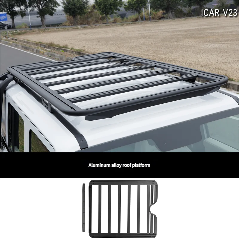 Icar V23 تصميم جديد الألومنيوم سيارة الجزء الخارجي الطرق الوعرة رف أمتعة حامل سقفي السيارة منصة ل Icar V23 رف سقف السيارة