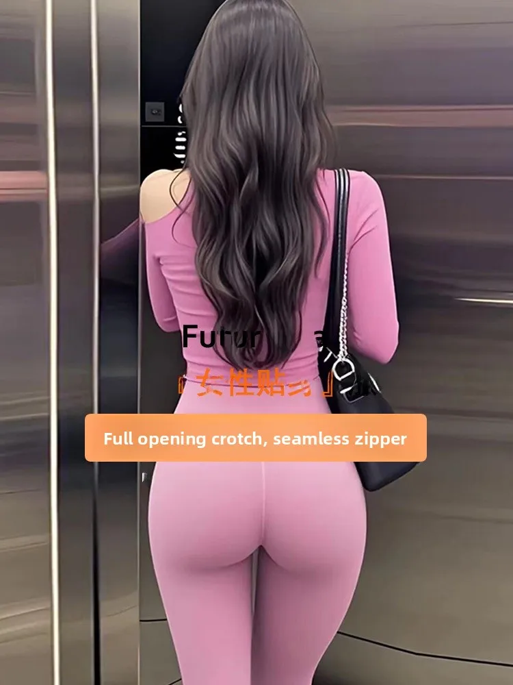 FutureBra Yoga-Hose mit hoher Taille für Damen, Sommer, Outdoor, versteckter Reißverschluss, enge Po-Lifting-Hose, kein Tragen oder Ausziehen erforderlich