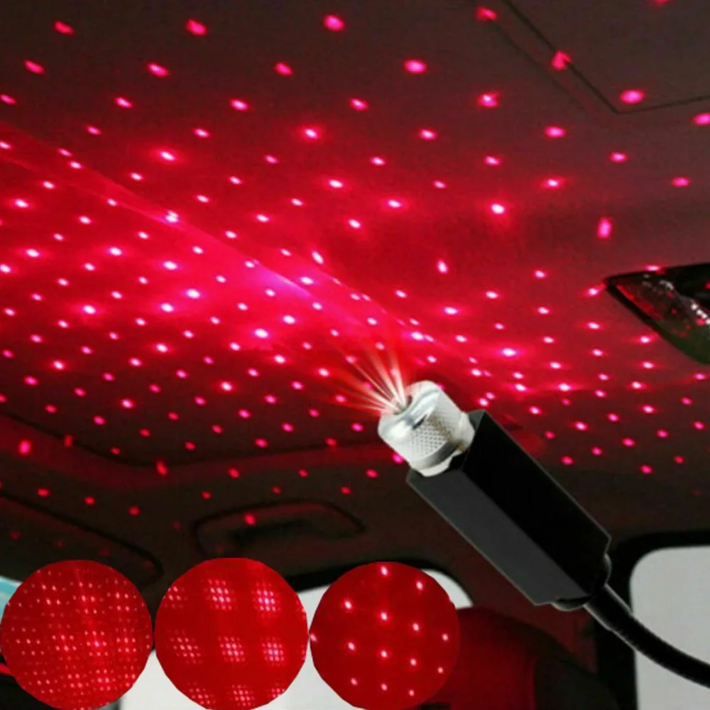 

Mini Car Roof Star Sky Lamp USB Plug And Play Projection Ambience Night Light Interior Ambient Car Ceiling Star Lights Home