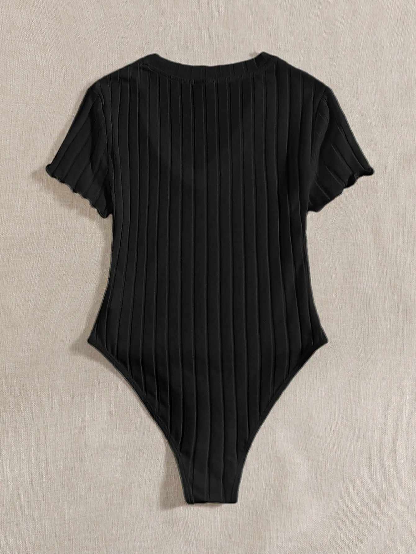 Neues kurzärmeliges, schmales T-Shirt mit V-Ausschnitt, sexy und vielseitiger, eng anliegender Jumpsuit. – Detail 25