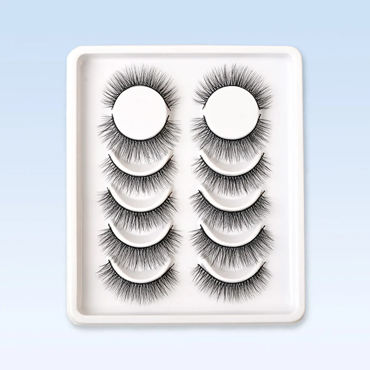 6 Paar wiederverwendbare 3D selbstklebende falsche Wimpern, Vollstreifen-Wimpern dick und gekräuselt, 10 mm flauschige echte schlanke falsche Wimpern