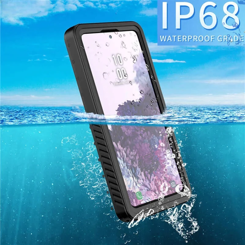 For Galaxy S24 S23 Ultra Plus S21 S20 FE IP68 Waterproof Full Sealed Diving Swim Phone Case Shockproof Surfing Clear Cover Shell