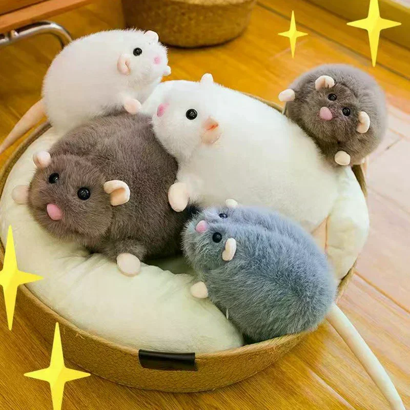 

33/45CM Mouse Doll Cartoon Flower Branch Rat Doll Soft Plush Animal Figure Throw Pillows Kids Gift Birthday Toys Hobbies