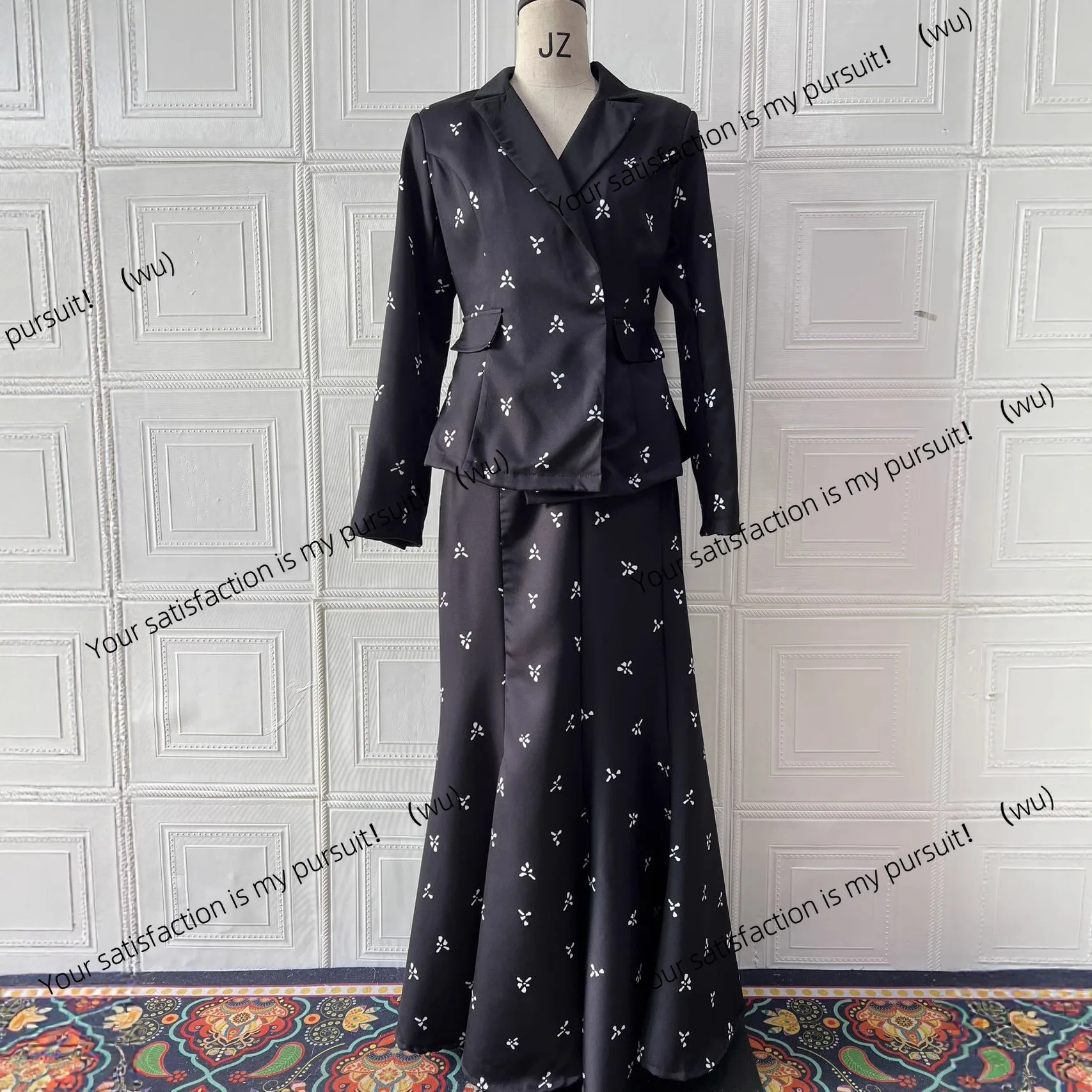 

Autumn new temperament blazer high waist and thin skirt two-piece set