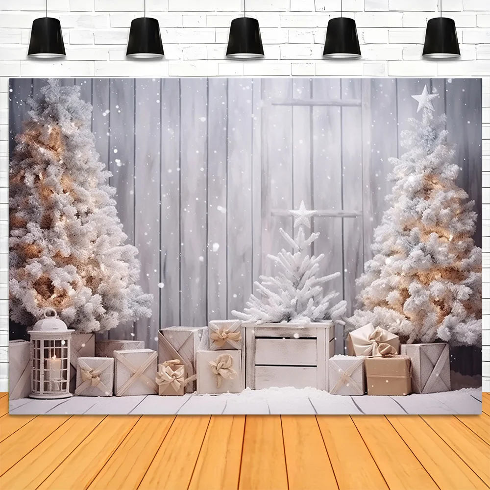 Christmas Day New Year Decoration Photography Backdrops Pinecones Snow Fireplace Xmas Tree Winter Holiday Party Background DT-05