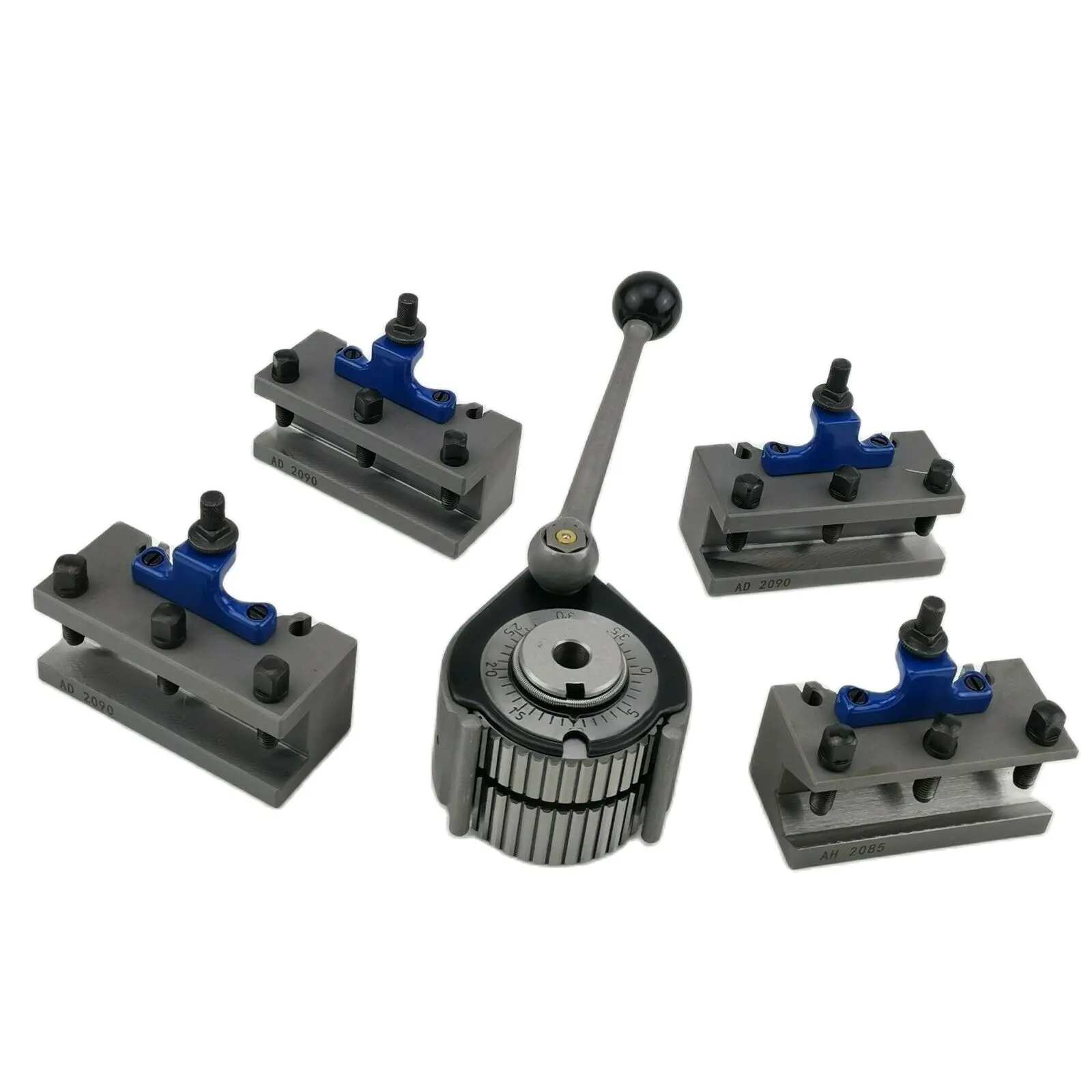 A Type Quick Change Tool Lathe Swing Dia.150~300mm QCT Post Turret Kits Include 1pcs Tool Post+4pcs Tool Holders TOOA1