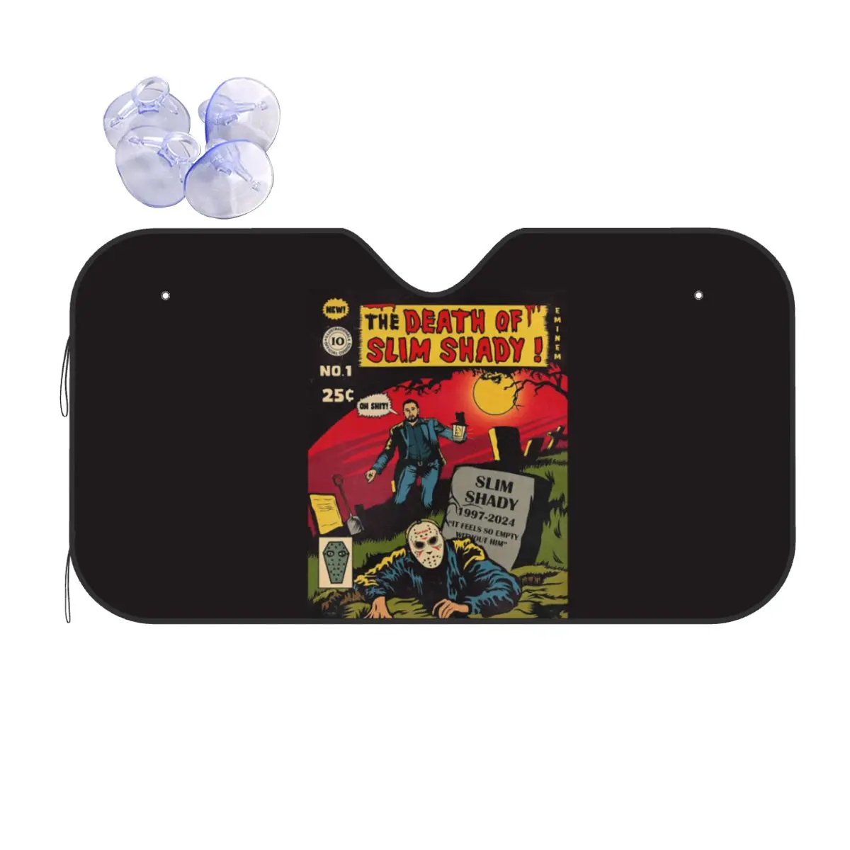 

The Death Of Slim Shady Eminem Sunshade Windscreen Car Front Windshield Window Sun Visor Accessories Covers