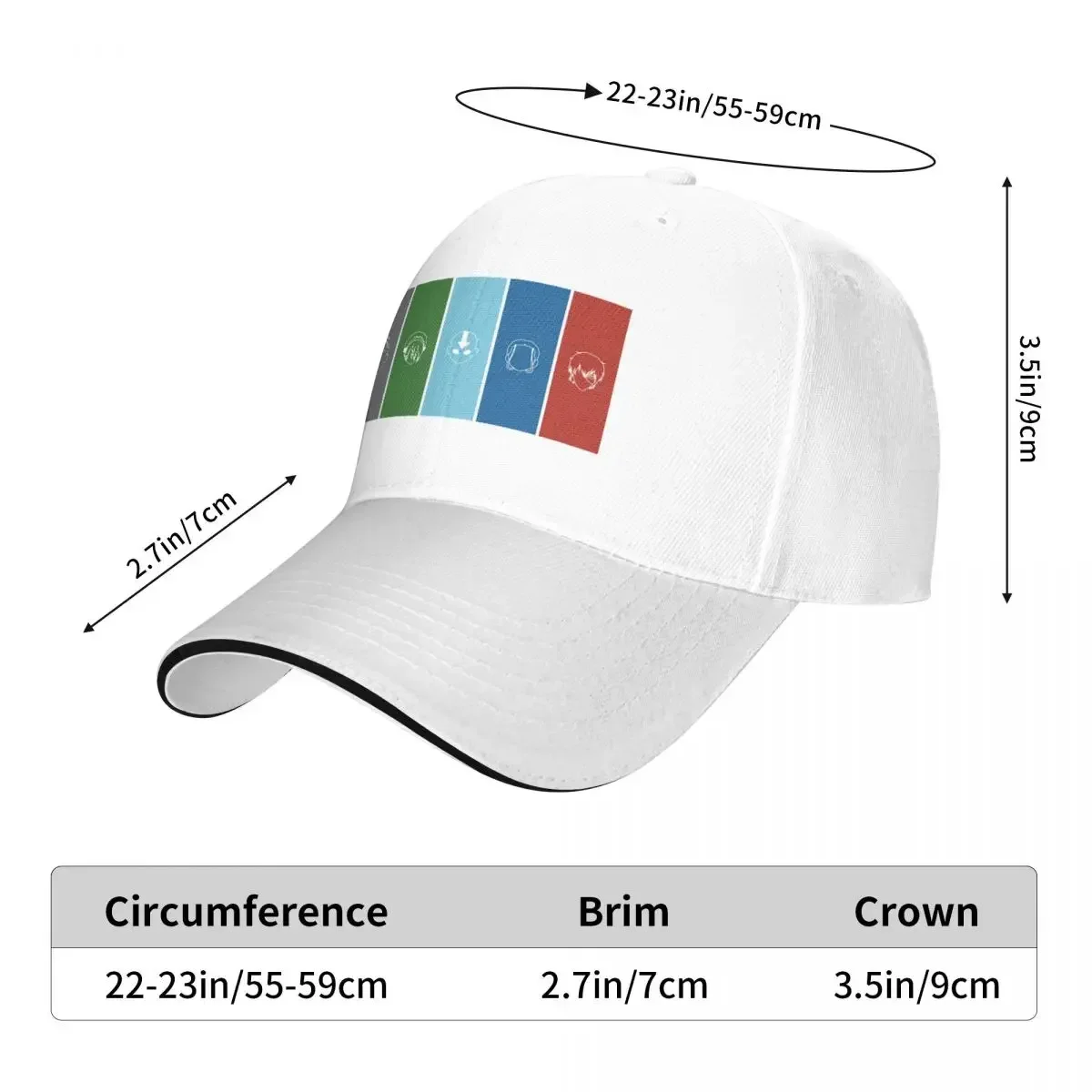 Avatar The Last Airbender Baseball Caps Snapback Fashion Baseball Hats Breathable Casual Outdoor For Men And Women Polychromatic