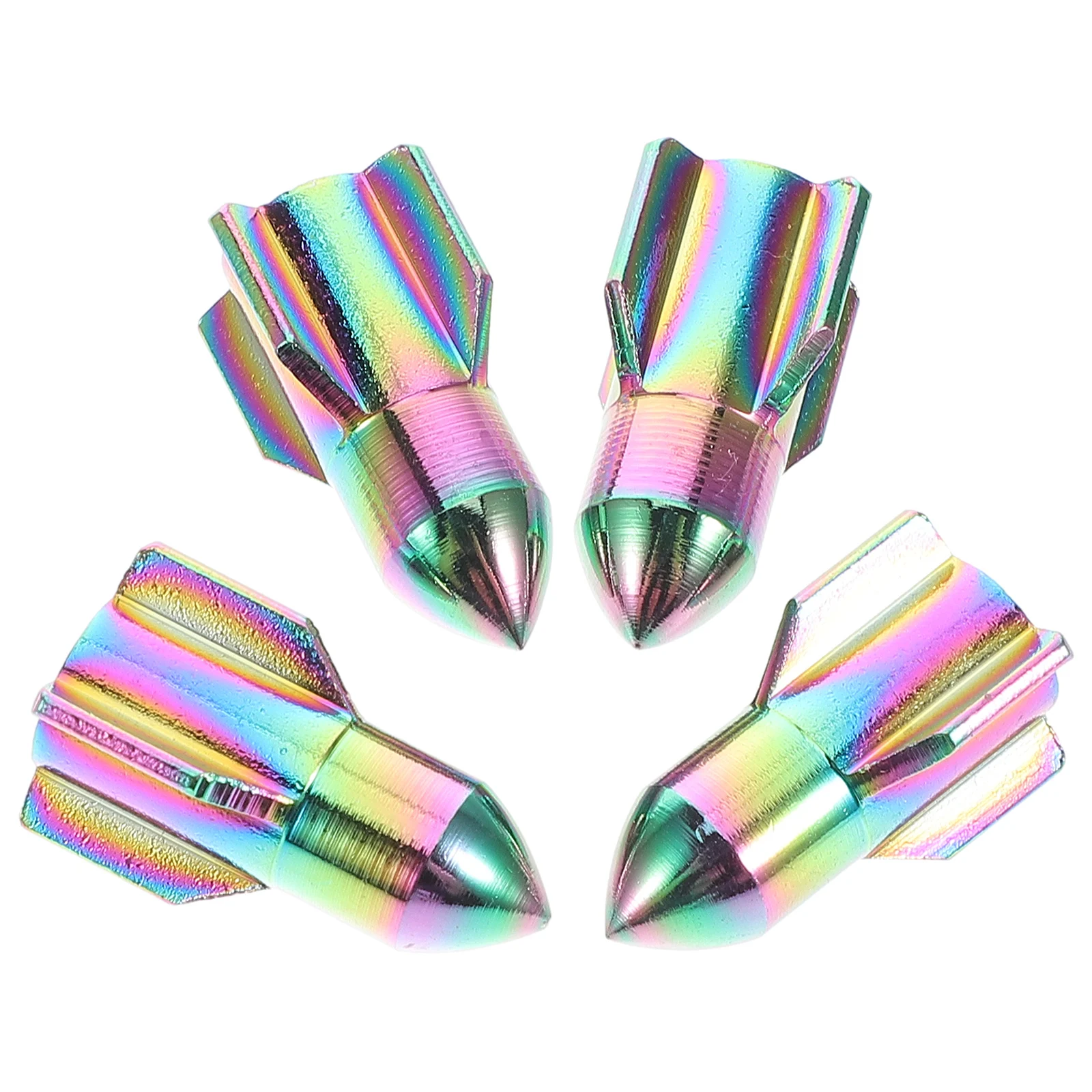 

4pcs Tire Valve Caps Aluminum Alloy Rocket Shape Car Motorcycle Bicycle Air Lids Stem Caps Universal Fit Protection