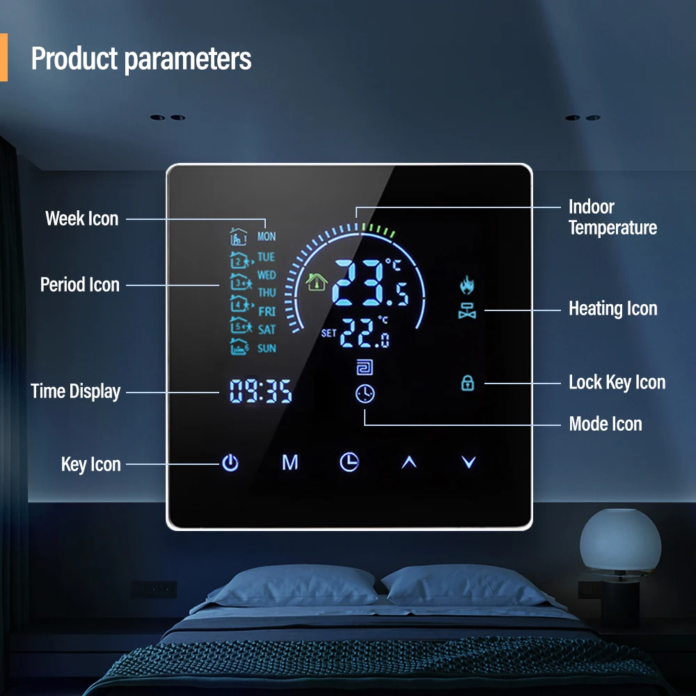 Tuya wifi termostato inteligente piso elétrico aquecimento trv caldeira de gás água temperatura voz controle remoto para o google casa alexa