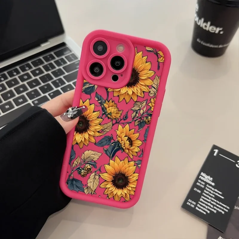 Case For iPhone 15 Cases iPhone 14 Pro Max Case Flower Printed Phone Case For iPhone 13 12 11 XS Max XR X 7 8 Plus SE 2022 Cover