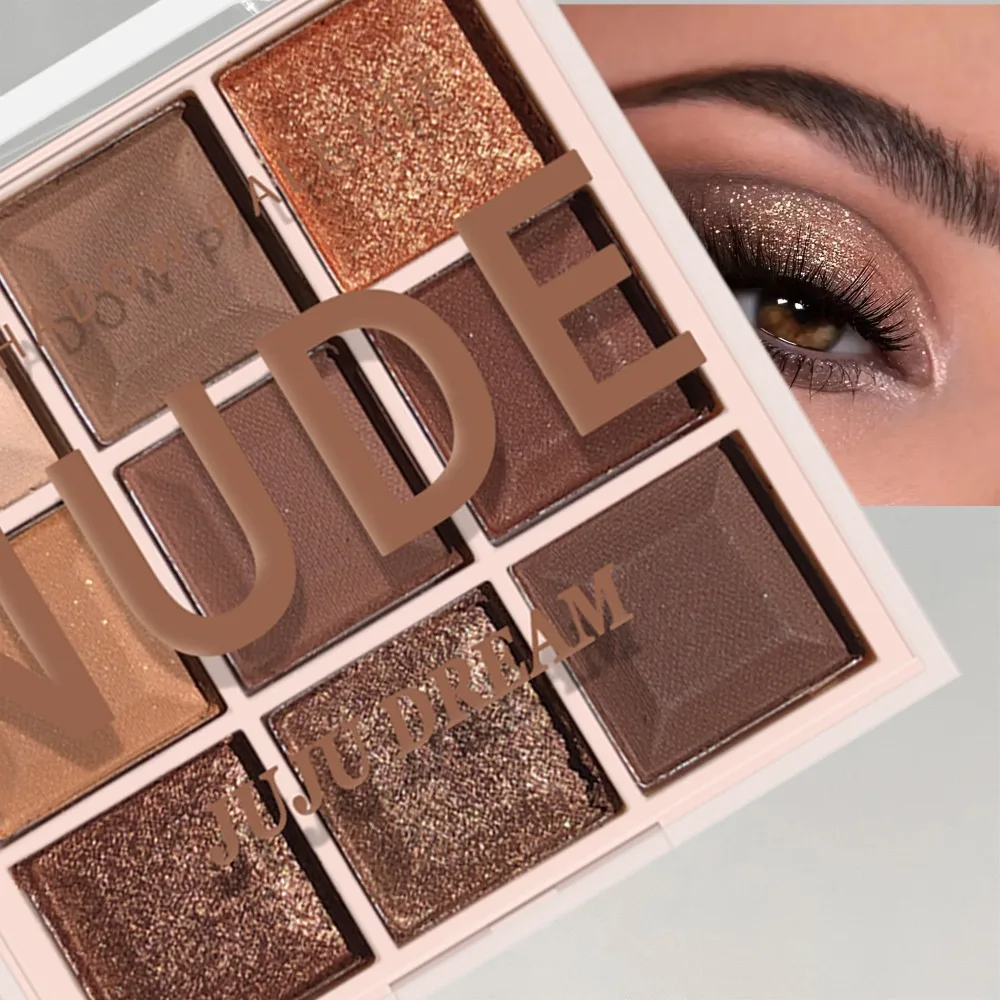 لوحة ظلال عيون مكونة من 9 ألوان من الشوكولاتة غير لامعة ولامعة وطبيعية عارية مقاومة للماء ومضادة للتعرق هدية مكياج لعيد الميلاد #1