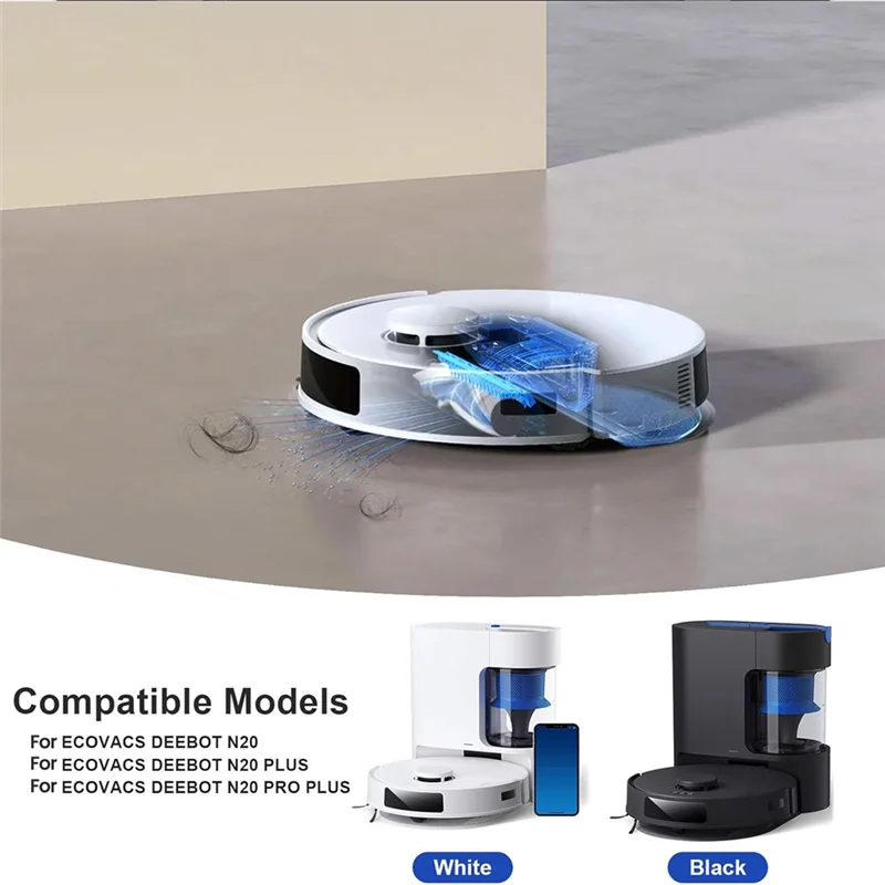 ABJY-ملحقات ل ECOVACS DEEBOT N20 Plus/ N20 PRO Plus روبوت فراغ استبدال أجزاء الجانب الرئيسي فرشاة تصفية المماسح