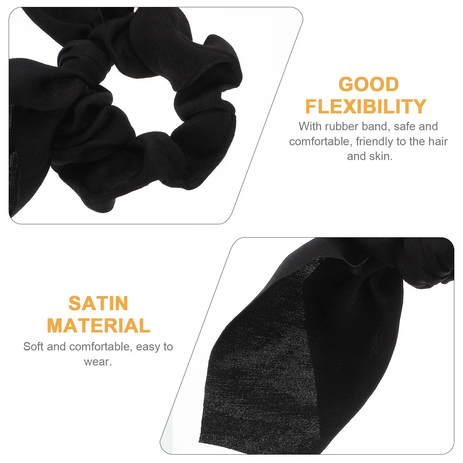 

10Pcs Bunny Ear Hair Ties Elastic Scrunchies Women Accessories Gentle No Crease Fashionable Hair Ties Bow Scrunchies