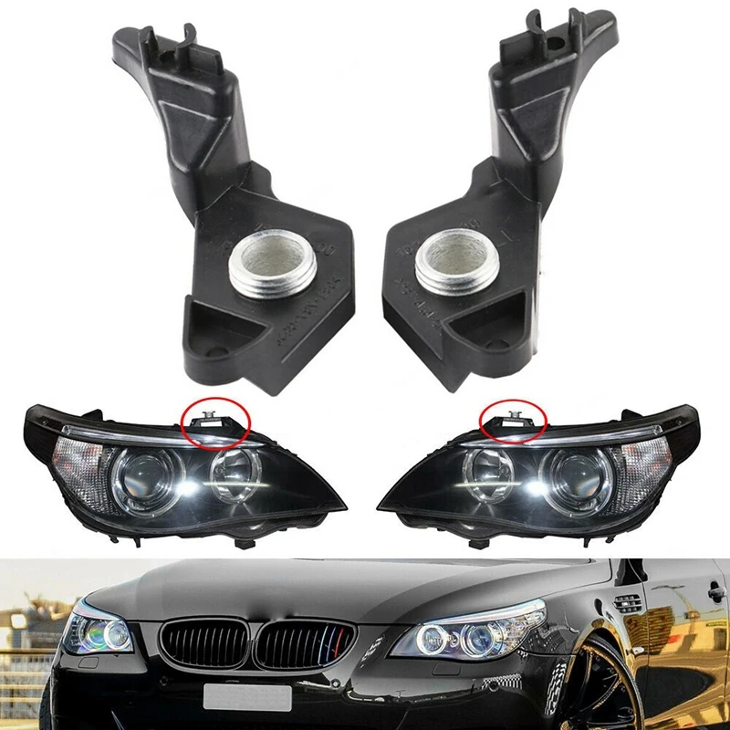 

2Pcs Left & Right Side Headlight Bracket Repair Kit For -BMW 5 Series E60 E61 63126941478 63126942478